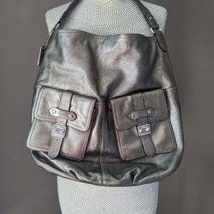 Authentic Ralph Lauren metallic leather shoulder bag